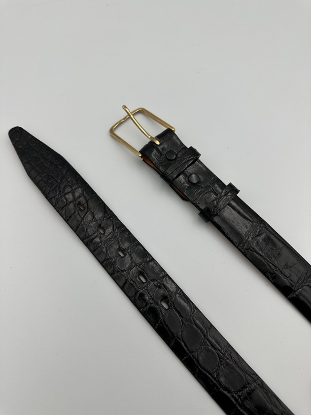 Vintage Wehmeier’s Alligator Belt Black Excellent sz34” 38” Long
